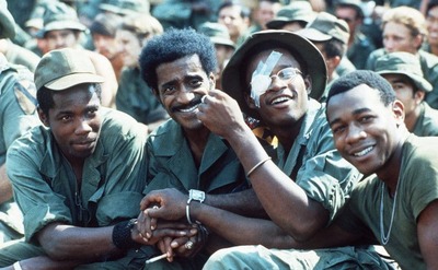 Sammy Davis Jr with the United States 1st Cavalry division during the Vietnam War all in uniform 