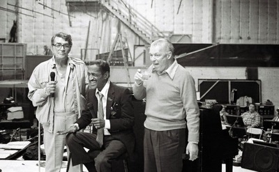 Dean Martin, Sammy Davis Jr, and Frank Sinatra at their ‘Together Again’ tour rehearsal.