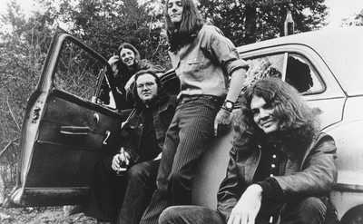 A picture of the initial band members of The Doobie Brothers.
